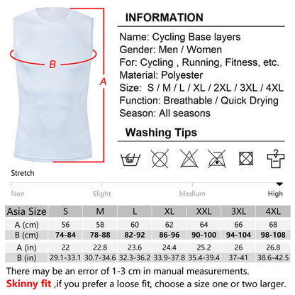 Women's Quick Dry Sleeveless Cycling Base Layer Vest