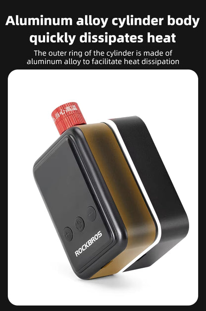 ROCKBROS Fahrradpumpe 150PSI Tragbare Taschen-Elektroluftpumpe Schrader-Presta-Ventil MTB Wiederaufladbarer Kompressor Reifenfüller