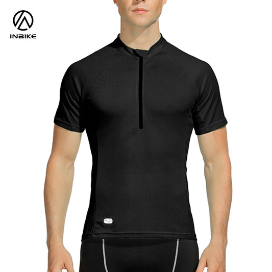 INBIKE Men's Summer Cycling Jersey Quick Dry with 3 Rear Pockets & Reflective Details