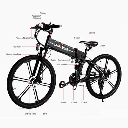 SAMEBIKE LO26-II-YD Klappbares elektrisches Mountainbike