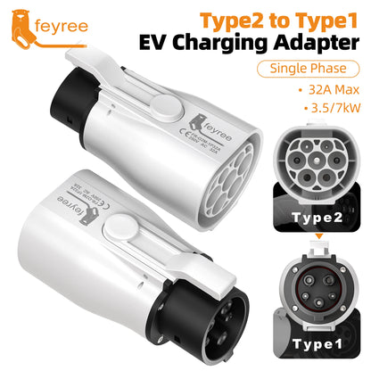 Feyree Type 2 to Type 1 EV Charging Adapter 16A / 32A