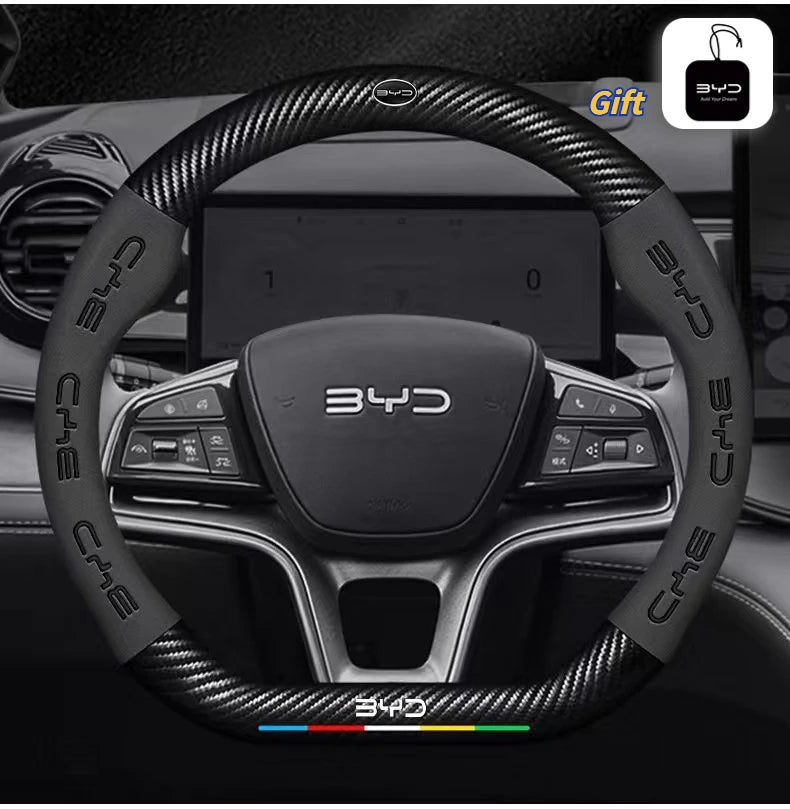 BYD Suede & PU Sport Steering Wheel Cover