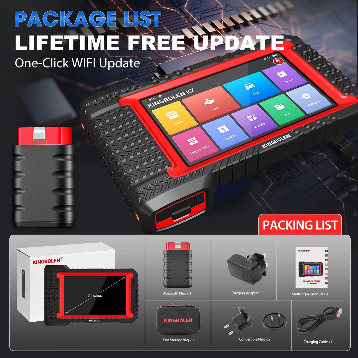 KINGBOLEN K7 All-System Automotive Diagnostic Tool
