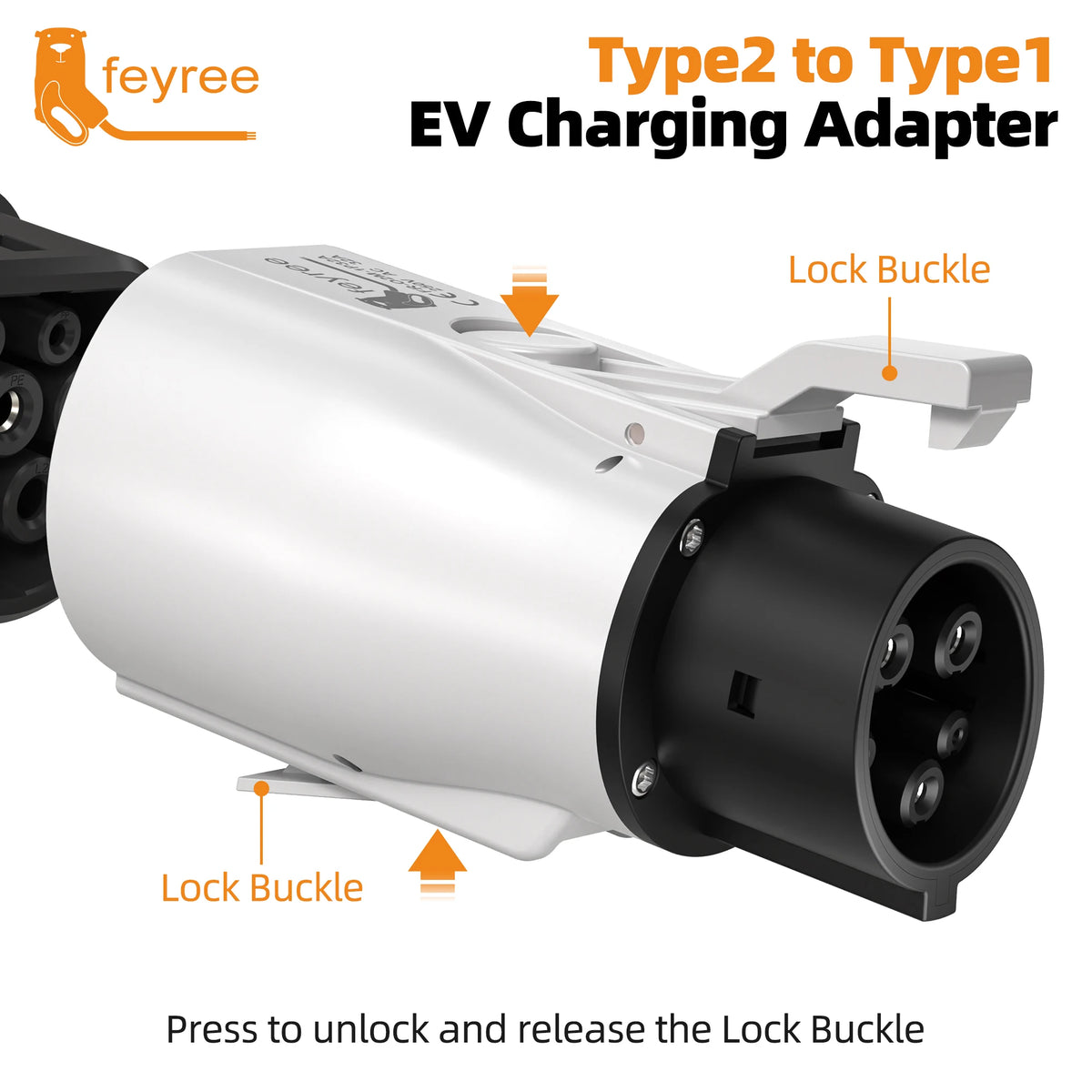 Feyree Type 2 to Type 1 EV Charging Adapter 16A / 32A