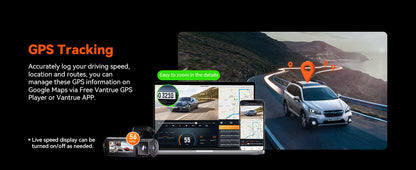 Caméra embarquée 4 canaux Vantrue N5 à 360° avec WiFi, GPS et vision nocturne infrarouge
