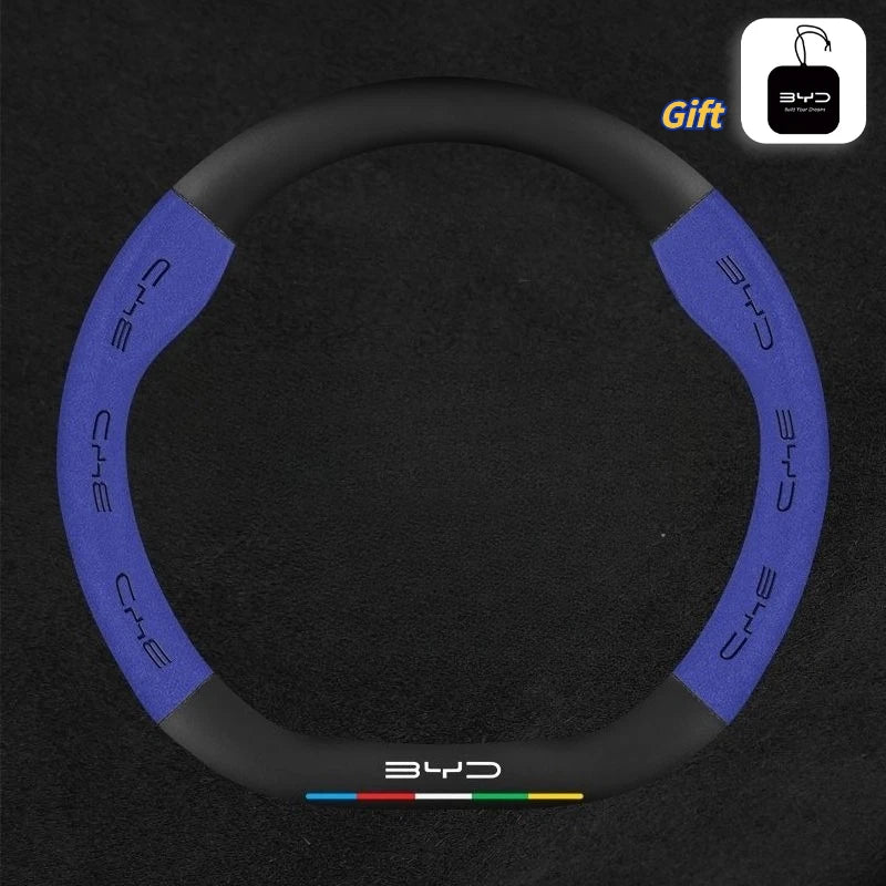 BYD Suede & PU Sport Steering Wheel Cover