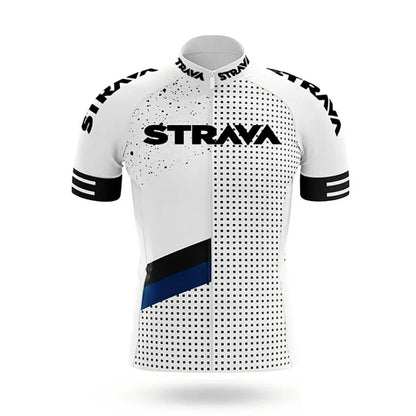 Strava Men's Summer Cycling Jersey & Bib Shorts Set with Padded Chamois
