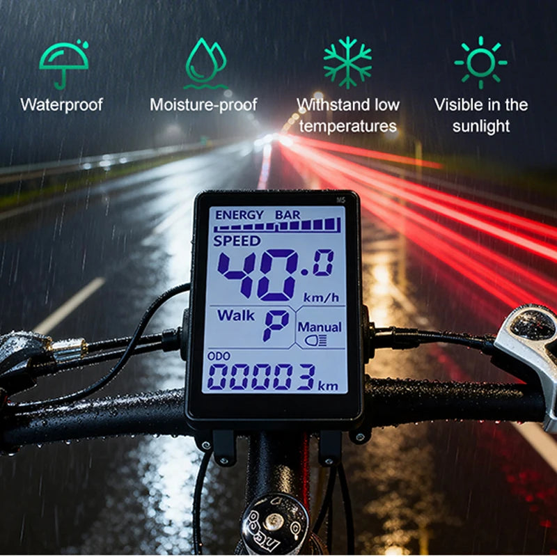 MCEZDY UART2 E-Bike Display & Fahrradcomputer 24V 36V 48V 60V LCD-Kilometerzähler