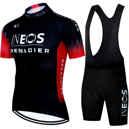 INEOS Men's Cycling Jersey & Padded Shorts Set for Road & MTB Riding