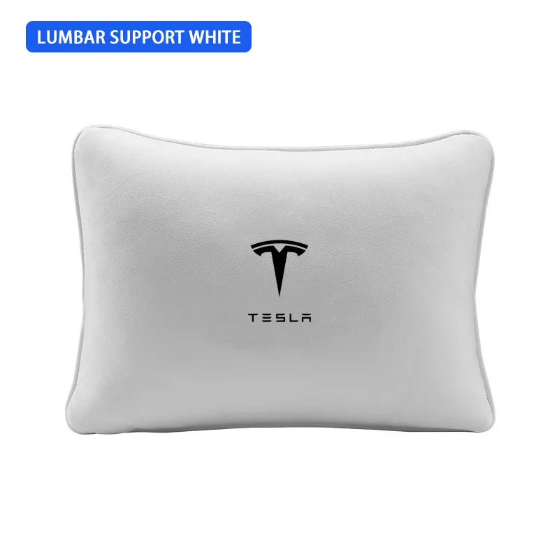 Suede Headrest & Lumbar Support Pillow for Tesla Model 3 / Model Y / Model S