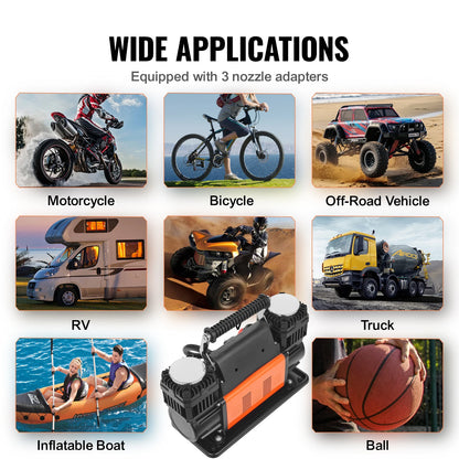 SucceBuy 150 PSI Dual-Cylinder Heavy-Duty Air Compressor
