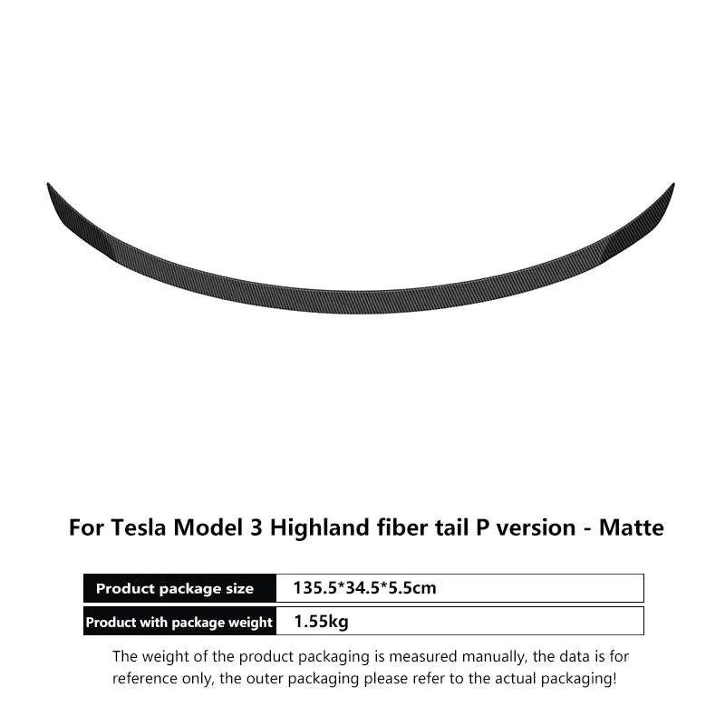 Passend für neuen Tesla Model Y Highland Heckspoiler, High-Performance-Heckflügel aus echtem Carbon, Autozubehör