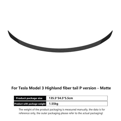 Passend für neuen Tesla Model Y Highland Heckspoiler, High-Performance-Heckflügel aus echtem Carbon, Autozubehör