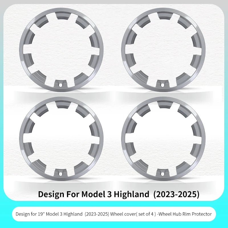 Tesla Model 3 Highland 2024-2026 19-Inch Wheel Rim Protector Covers, 4-Piece Set