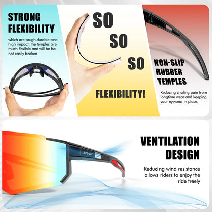 SCVCN UV400 Radsport-Sonnenbrille