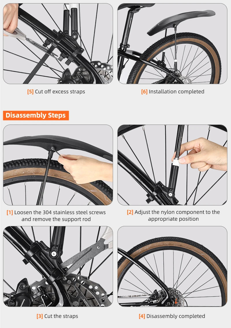 WEST BIKING Adjustable MTB Bicycle Fender Set
