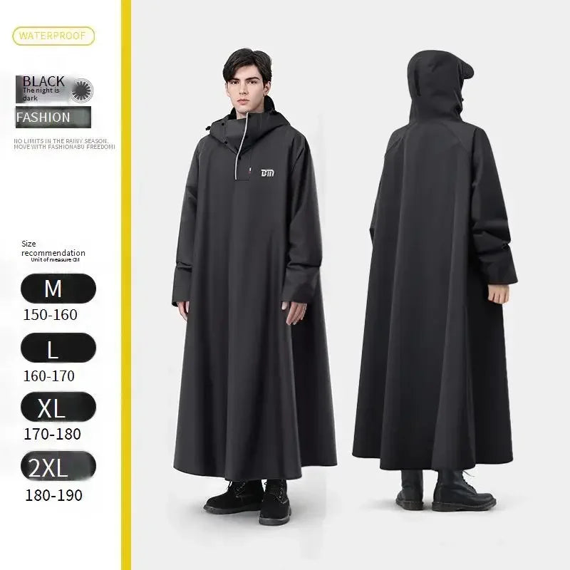 Adult Waterproof One-Piece Cycling Rain Poncho for E-Bikes