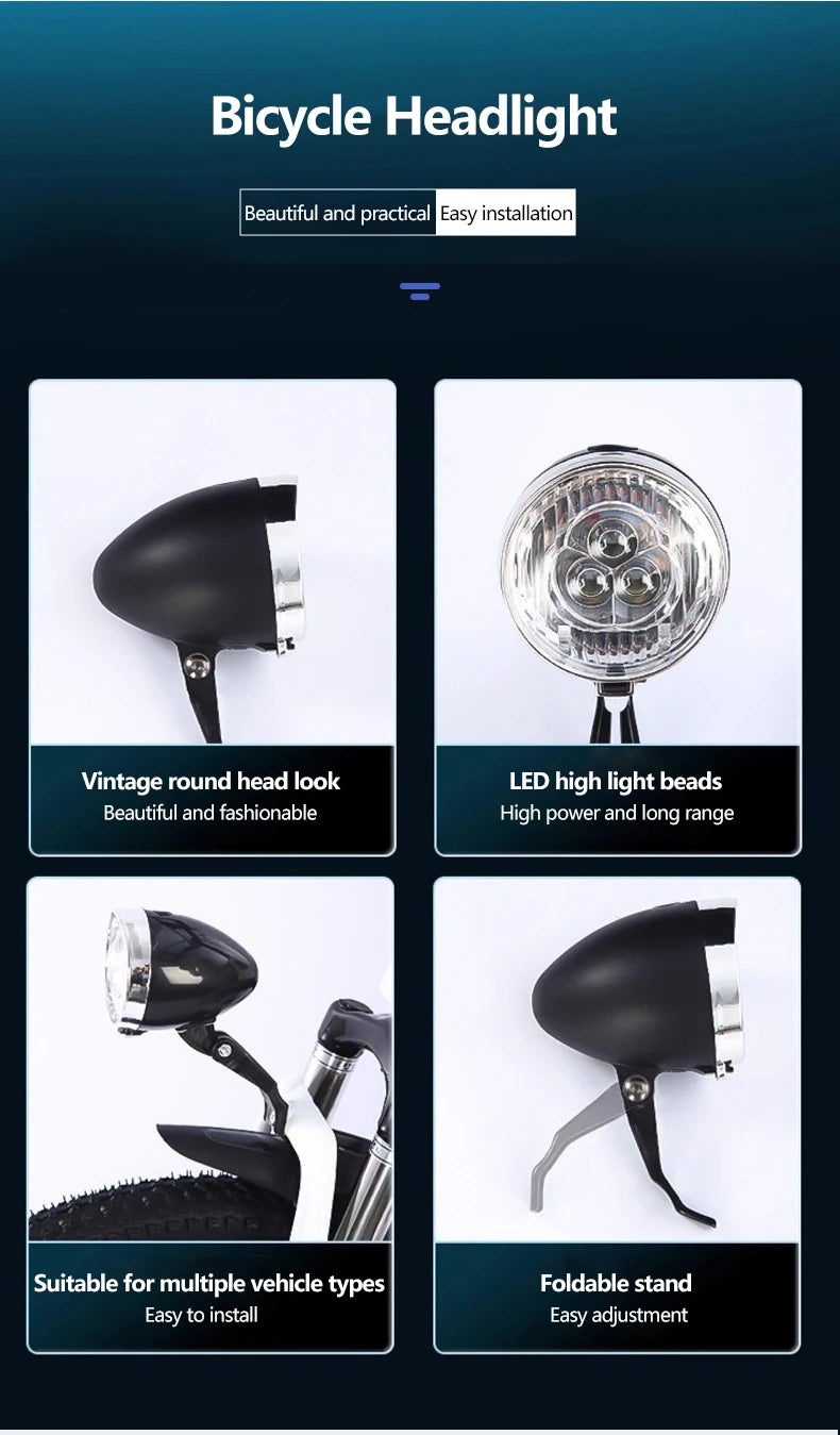 Klassischer 3-LED-Fahrradscheinwerfer