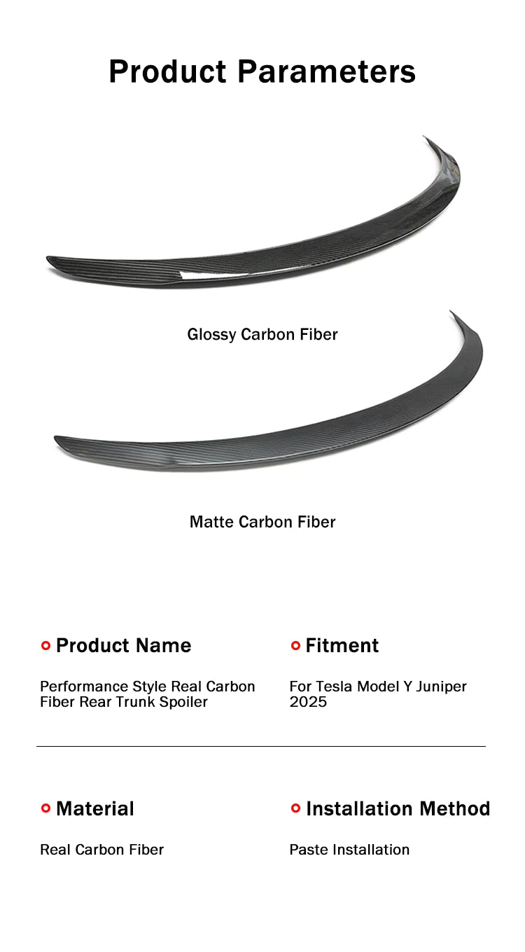 Tesla Model Y Juniper 2025 Performance Heckspoiler aus echtem Carbon