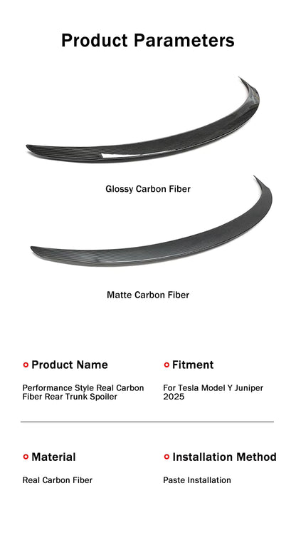 Tesla Model Y Juniper 2025 Performance Heckspoiler aus echtem Carbon