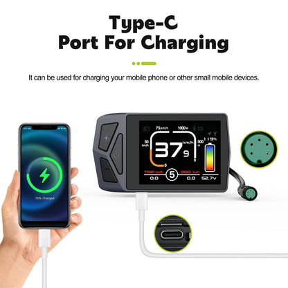 UART E-Bike Display for BAFANG Motors – LCD Bluetooth Control Panel