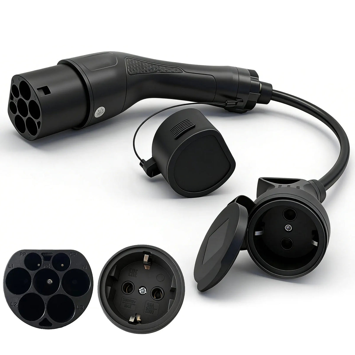SUSUTOO Type 2 to Schuko Socket Power Adapter 16A