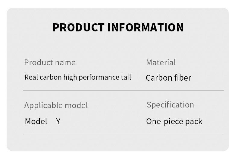 Tesla Model Y 2020-2024 Real Carbon Fibre Rear Spoiler