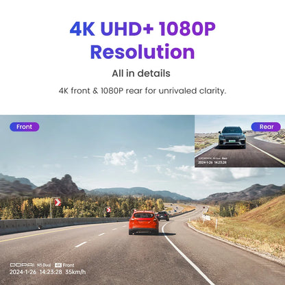 DDPAI N5 Dual 4K Dash Cam with 5GHz WiFi, GPS & AI Radar Parking