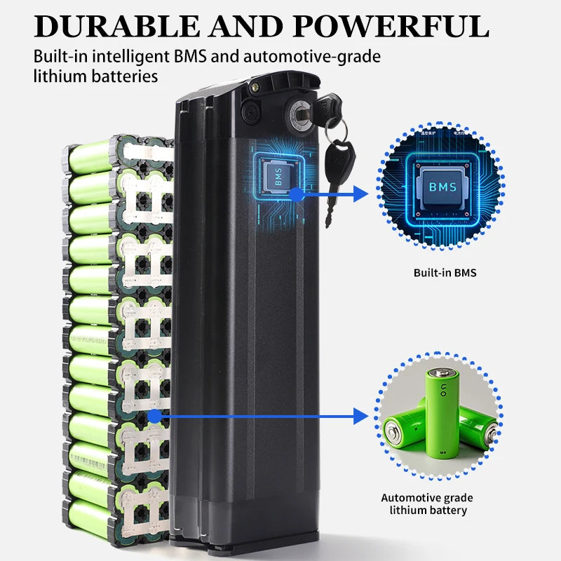 48V 17.5Ah Silver Fish E-Bike Battery