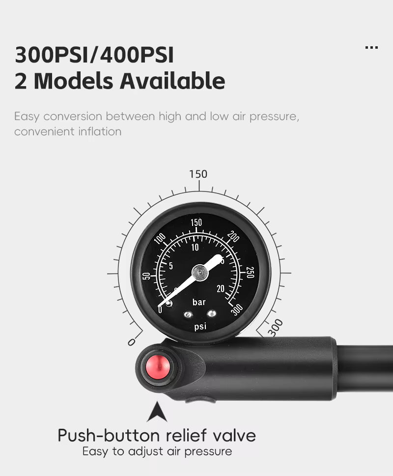 WEST BIKING 300PSI Fahrradluftpumpe mit Manometer
