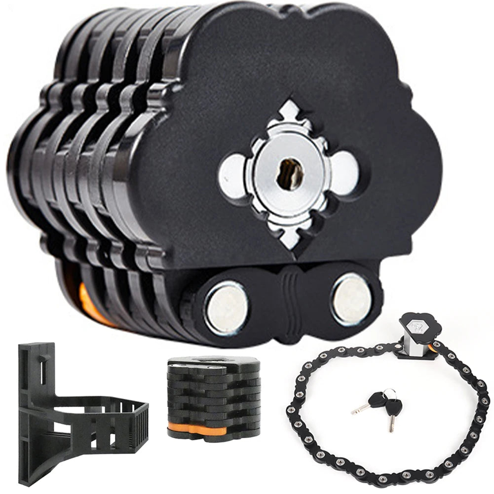Heavy Duty Folding Bike Lock with 2 Keys – Anti-Theft Bicycle Security Lock