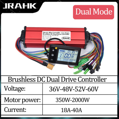 JRAHK 350W–2000W Dual Mode BLDC Electric Bike Controller (36V–60V)