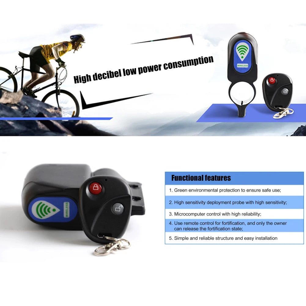 Wireless Bicycle Anti-Theft Alarm Bell with Remote Control