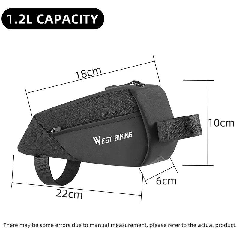 WEST BIKING 1.2L Portable Top Tube Bag