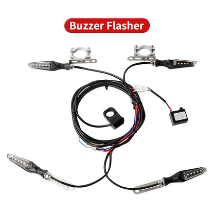 36V/48V E-Bike LED Turn Signal Light Kit with Flasher & Handlebar Switch