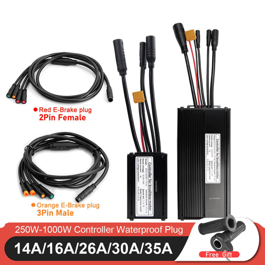 KT Waterproof E-Bike Controller 36V/48V – 14A to 35A Brushless Motor Controller