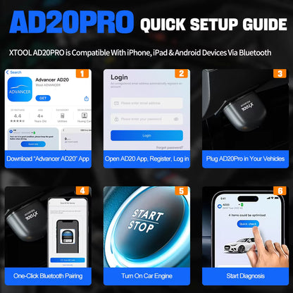 Scanner OBD2 Bluetooth XTOOL AD20 Pro