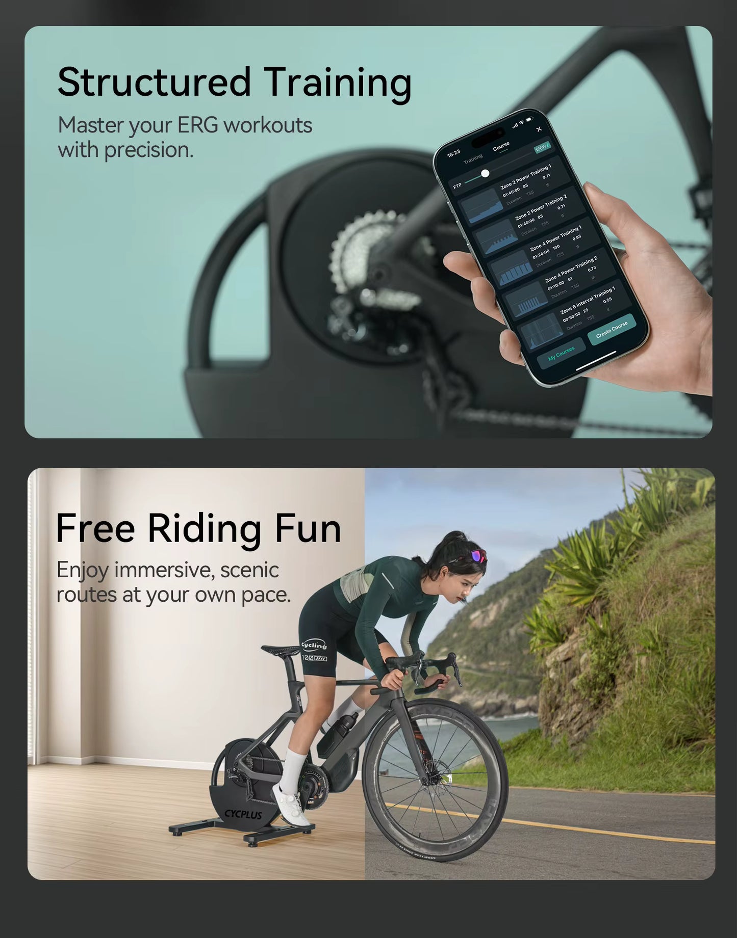 CYCPLUS R200 Smart Bike Trainer – 2200W Indoor-Trainer mit ANT+ & Bluetooth