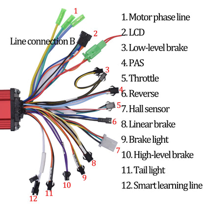 JRAHK 350W–2000W Dual Mode BLDC Electric Bike Controller (36V–60V)