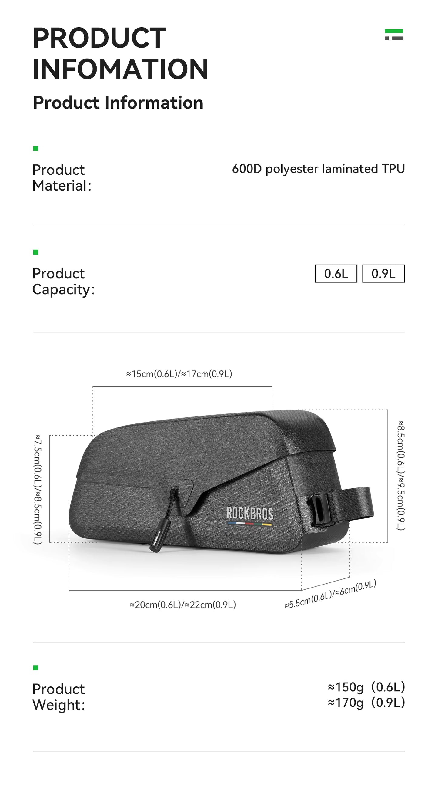 ROCKBROS Top Tube Bike Bag