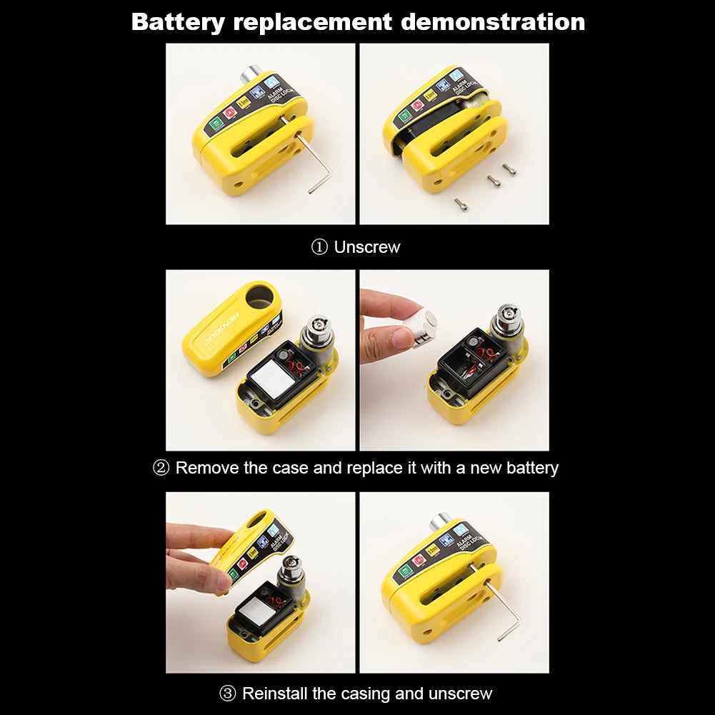 Bike Alarm Disc Brake Lock with Keys