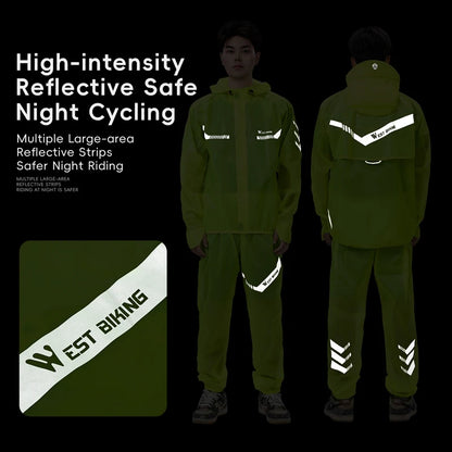 WEST BIKING Wasserdichte Fahrrad-Regenjacke – Reflektierend MTB & E-Bike