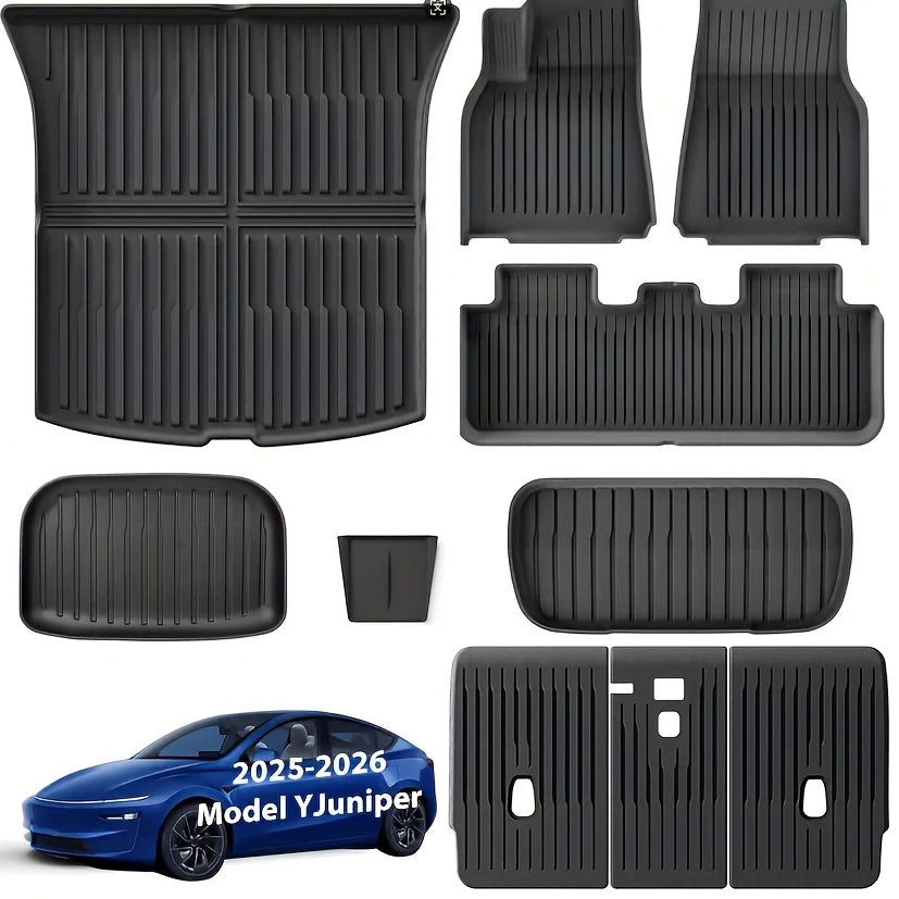 Tesla Model Y Juniper 2025-2026 TPE Fußmatten & Kofferraumschutz-Set 7-teilig