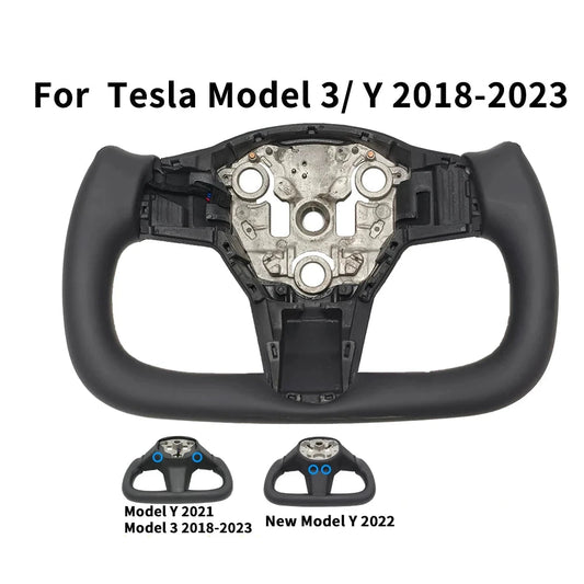 Yoke-Rennlenkrad aus Nappaleder für Tesla Model 3 / Model Y