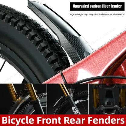 2pcs Hard Shell Front/Rear Tire Carbon Fiber Mudguard