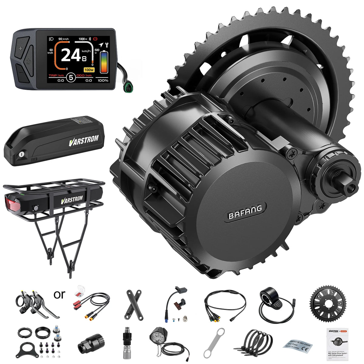 Kit de conversion pour vélo électrique à moteur central BAFANG BBS 500W 750W 1000W