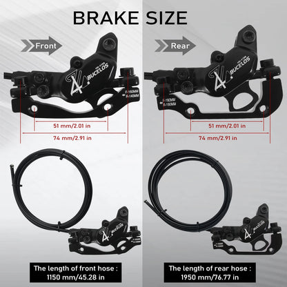 BUCKLOS HD-E735 4-Piston Hydraulic E-Bike Disc Brake Set