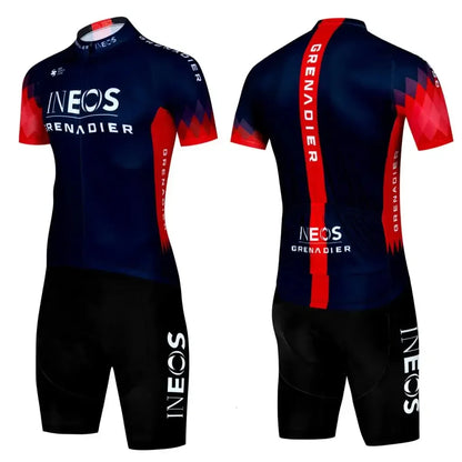 INEOS Men's Cycling Jersey & Padded Shorts Set for Road & MTB Riding
