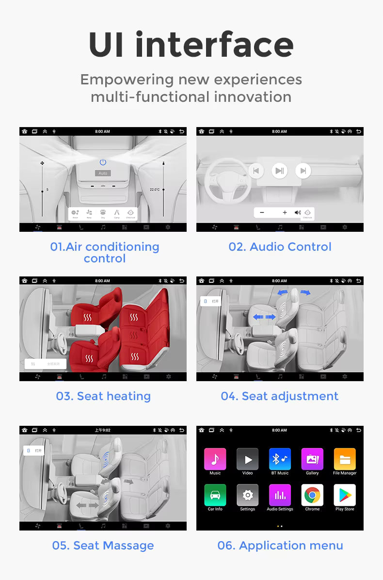 8.66-Inch Android Rear Display for Tesla Model 3 / Model Y 2019–2023