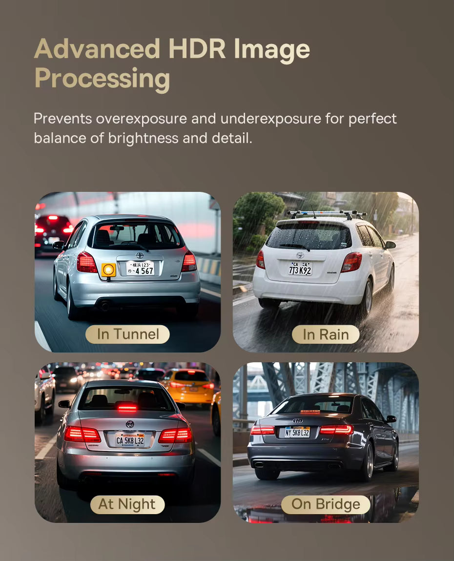 Baseus 4K + 1080P Dual Dash Cam with Sony STARVIS, GPS & Wi-Fi 6